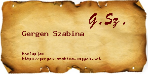Gergen Szabina névjegykártya